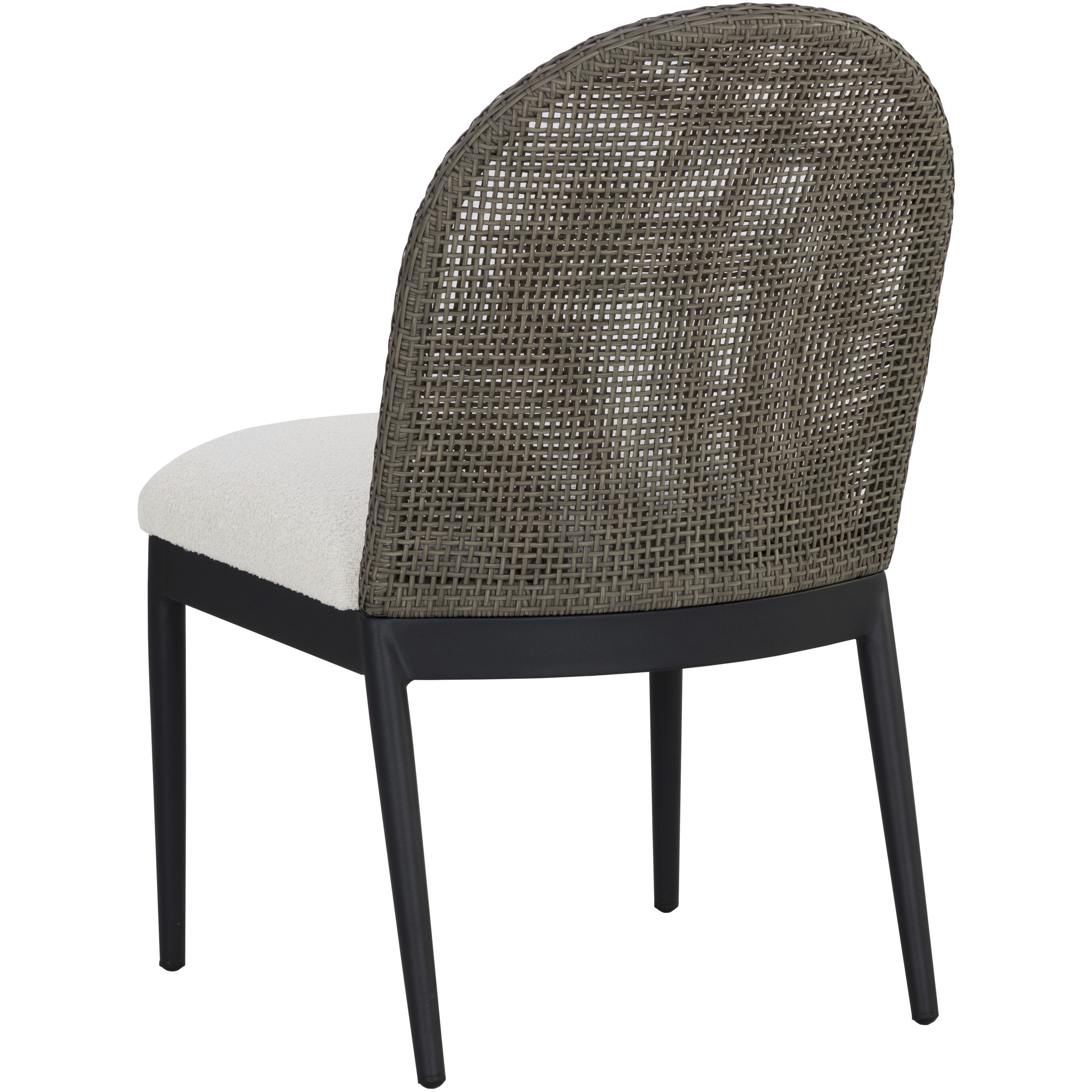 Calandri Black / Louis Cream Outdoor Dining Chair, Set Of 2
